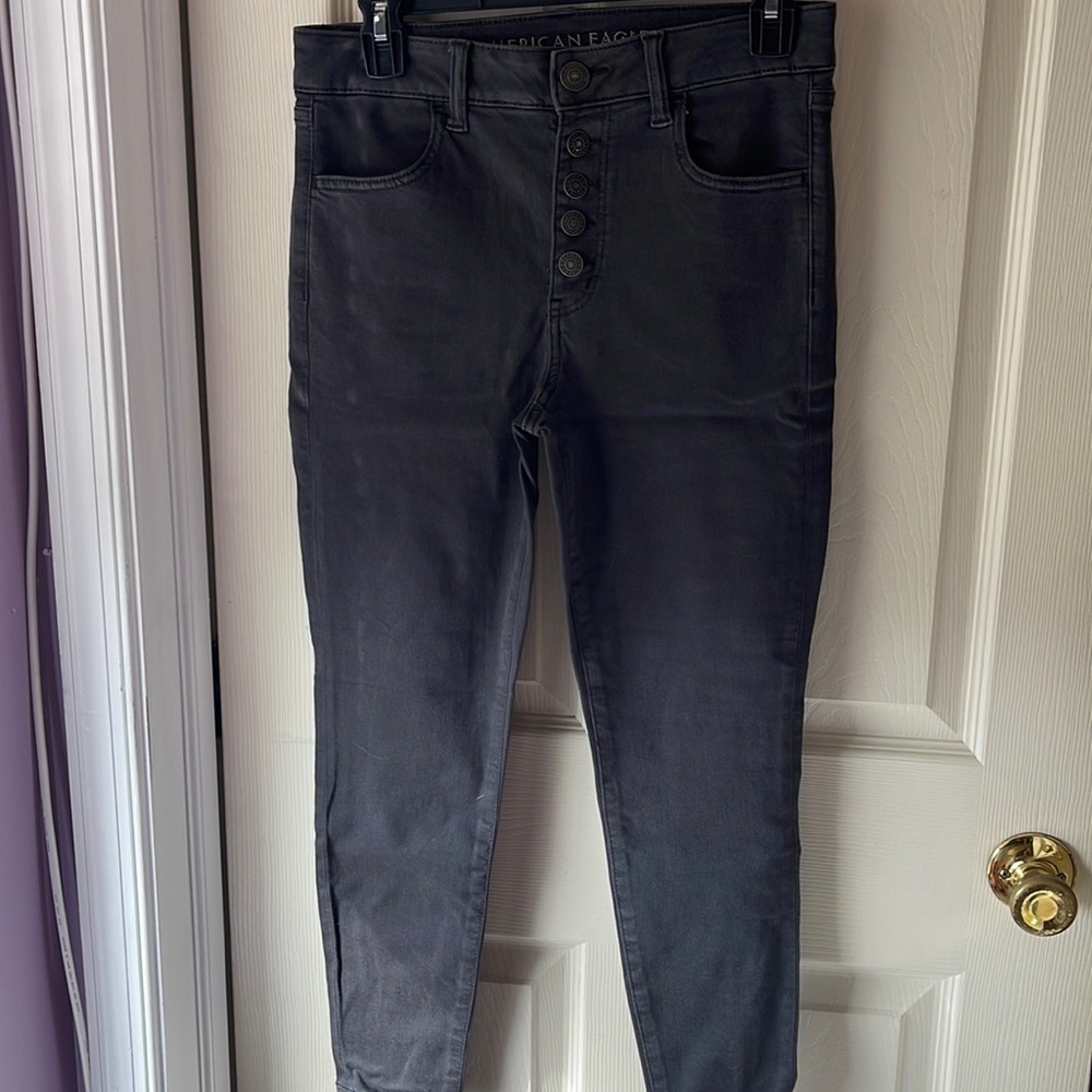 American Eagle next level stretch jeans black size 6 x-short, NWT